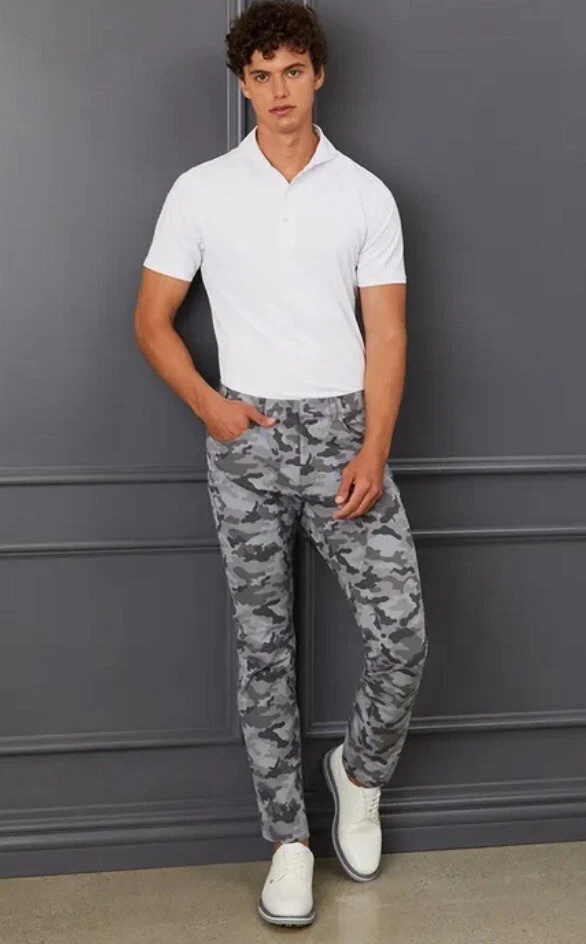 G/Fore pantalon de golf Masters pantalon charbon de bois 5 poches camouflage gris taille 30/32