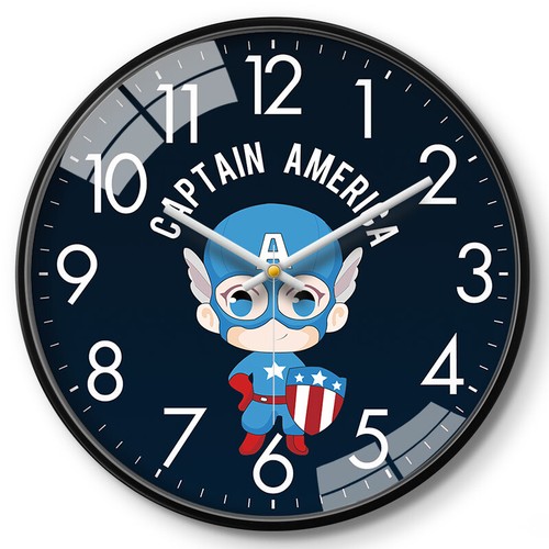 Spider-Man Iron Man Captain America Wall Clock Silent Continuous Second Hand - Picture 16 of 25