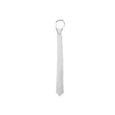 New Polyester Men's ready knot zipper pre tied 2.5 skinny neck tie solid white