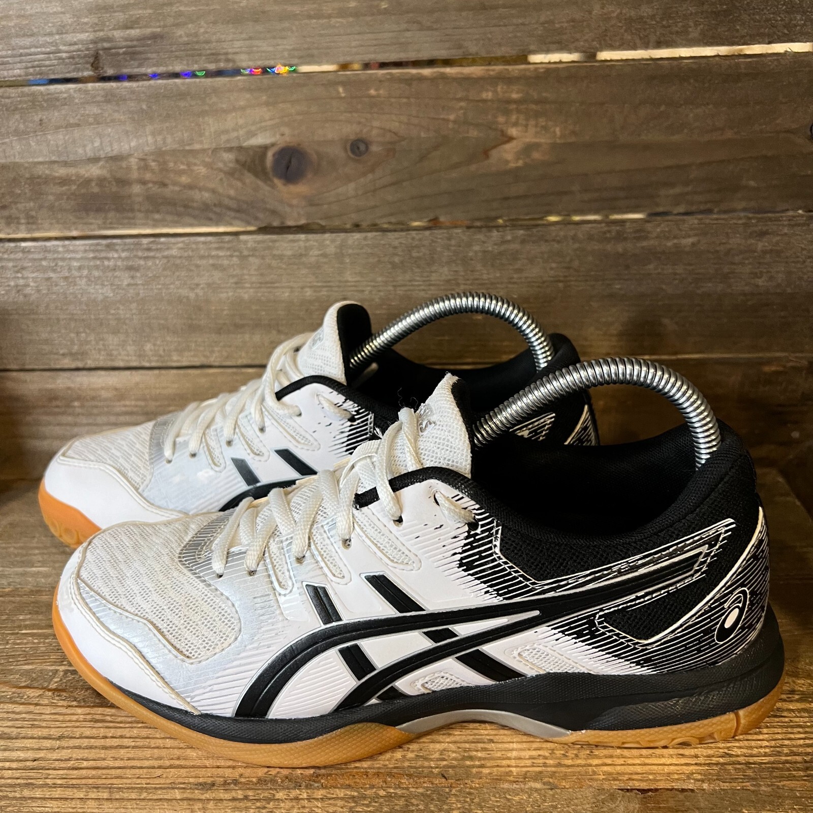 Womens Asics GelRocket 9 1072A034 White Lace Volleyball Shoes Sneakers Size 8 M eBay