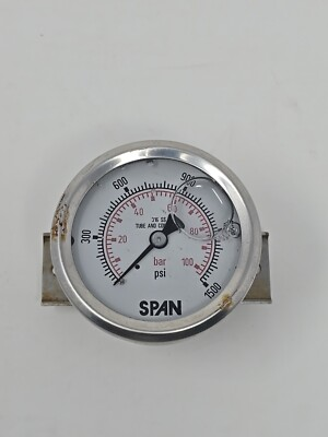 #ad #ad SPAN 316 SS Tube amp; Connection Liquid Filled Pressure Gauge 0 100 BAR 0 1500 PSI $55.00