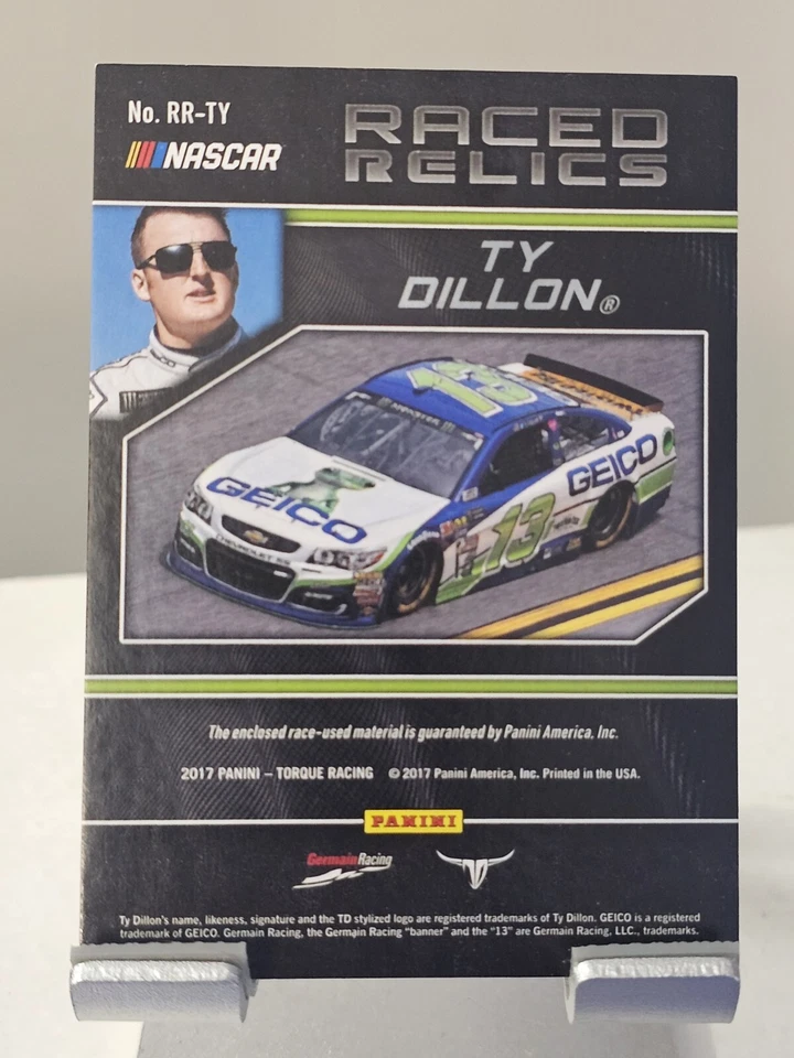 2017 Panini Torque 384/499 Ty Dillon Raced Relics Materials Card - Image 2 of 3