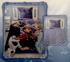 Single Twin Disney Frozen Elsa Anna Girls Duvet Quilt Cover Bedding Set 2Pcs