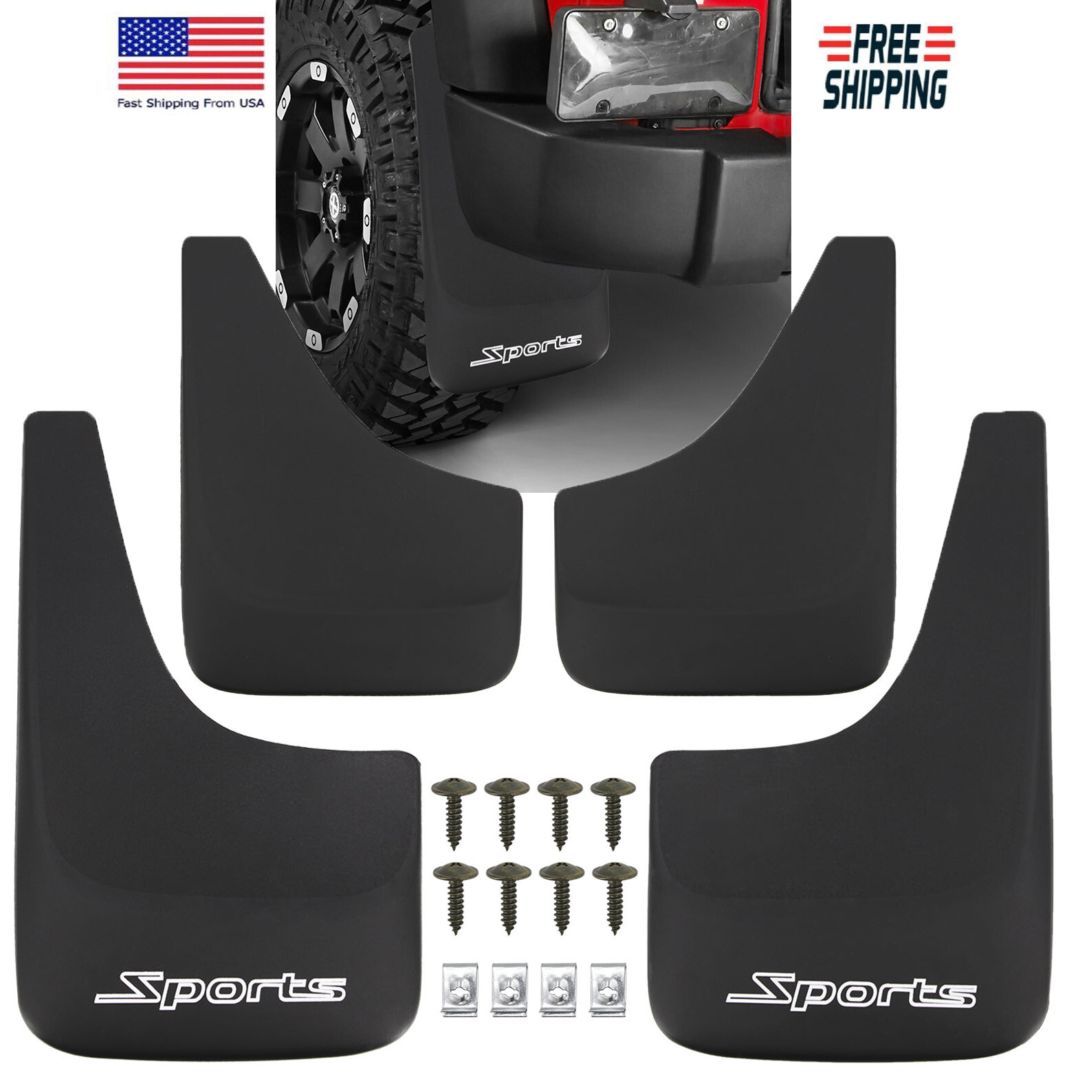Mud Flaps Splash Guards For Jeep Wrangler JK JL Grand Cherokee ZJ WJ Gladiator-image