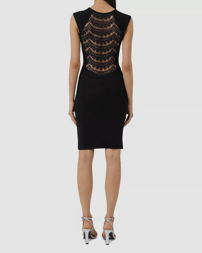 $138 French Connection Women Black Viven Lace-Cap Sleeve Dress Size 2 | eBay