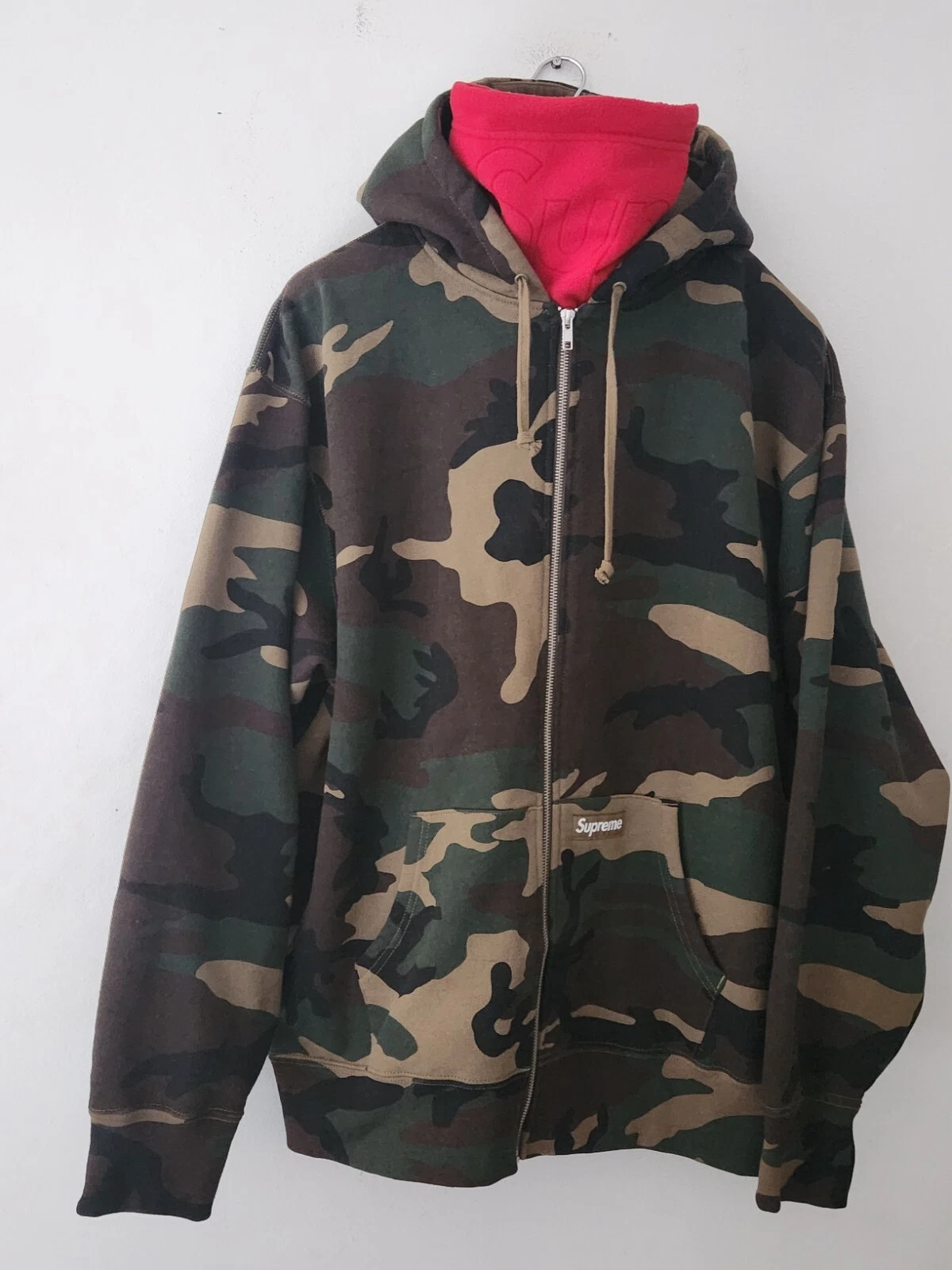 Sweat à capuche zippé FW22 Supreme double capuche masque taille XL sweat à capuche camouflage