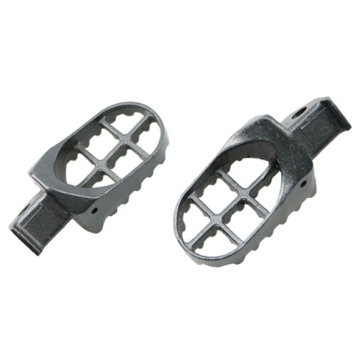 Grey Steel Dirt Bike Foot Pegs Pedals For Suzuki RM85 85L DRZ 125 125L 2003-2006 - Picture 1 of 4