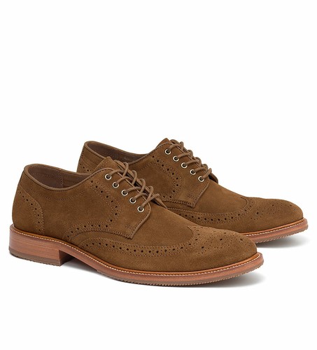 Trask Logan Wingtip Derby Oxfords Snuff 