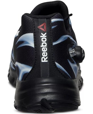 REEBOK ZPUMP FUSION FLAME Black White Blue MENS Running AQ8914 NWT
