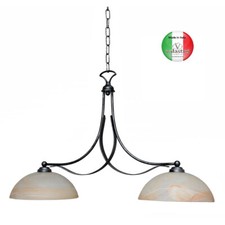 Lampadario Bilanciere a sospensione Ferro Battuto 2 luci Nabila Made in Italy 