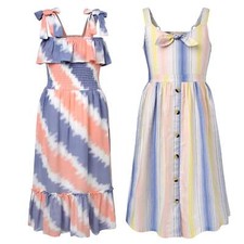 NWT Jessica Simpson Girls Youth Ruched Bodice Ruffle Trim Dress Medium