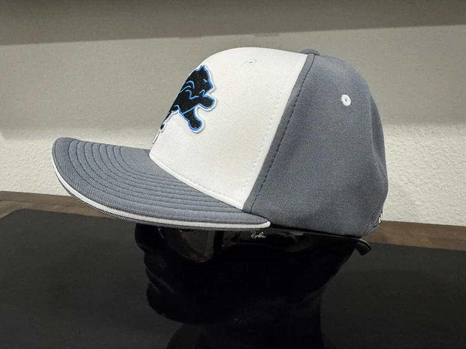 DETROIT LIONS ALTERNATE ALTERNATIVE HELMET BLACK LOGO ADULT FLEXFIT L-XL HAT NEW - Image 2 of 4
