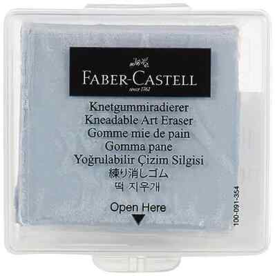 Faber-Castell Kneaded Eraser with Case Grey NEW IN BOX 5 PK