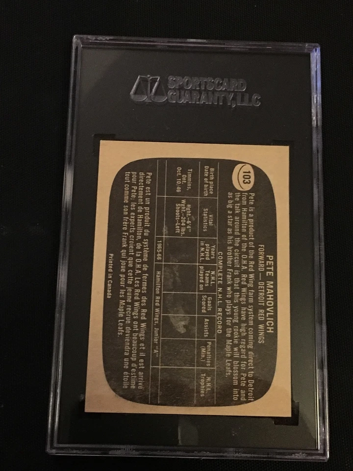 PETE MAHOVLICH 1966-67 TOPPS ROOKIE SIGNED AUTOGRAPHED CARD #103 JSA CERTIFIED - Image 2 of 2