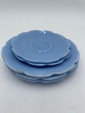 Jeannette Cherry Blossom Child's 2 Saucers 4.5" 3 Plates 6" Delphite Blue