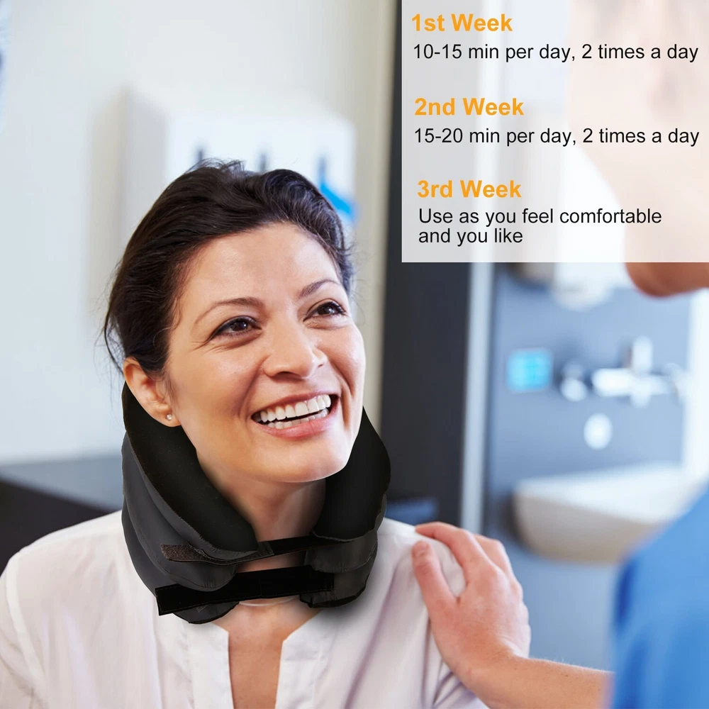Inflatable Travel Pillow for Airplane – Neck and Spine Support with Pump  