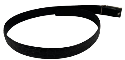Vintage CARLISLE Black Croc Embossed Leather Belt Marked as  display picture 3