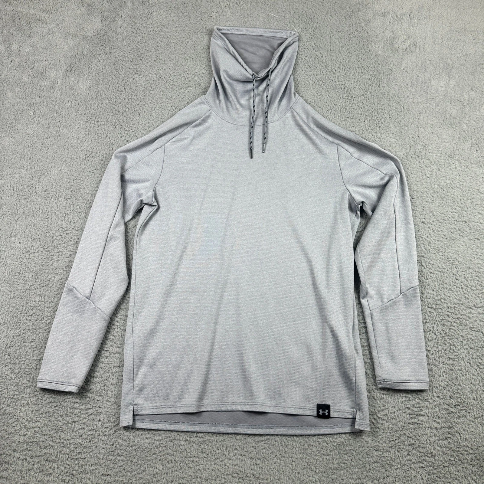 Under Armour Fitted Funnel Neck Pullover Mens Medium Gray Long Sleeve Athletic