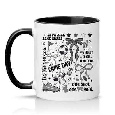 Lets Kick Some Grass Damen 11 Unzen Keramiktasse Fußball Mama Fußball Geschenk für sie