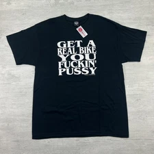 Vintage 2000s Get A Real Bike Shirt Size XL Black 2002 Sik World BRAND NEW