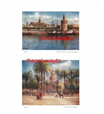 Sevilla, Torre Del Oro, Plaza San Fernando, Spanien, Buchillustration, 1911