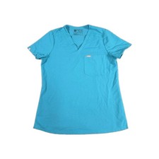 FIGS Women  s Catarina Size S One Pocket Scrub Top Caribbean Blue Hospital C1-245