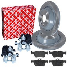 FEBI Bremsscheiben 302mm Beläge Bremssattel Satz Hinten für FORD MONDEO V