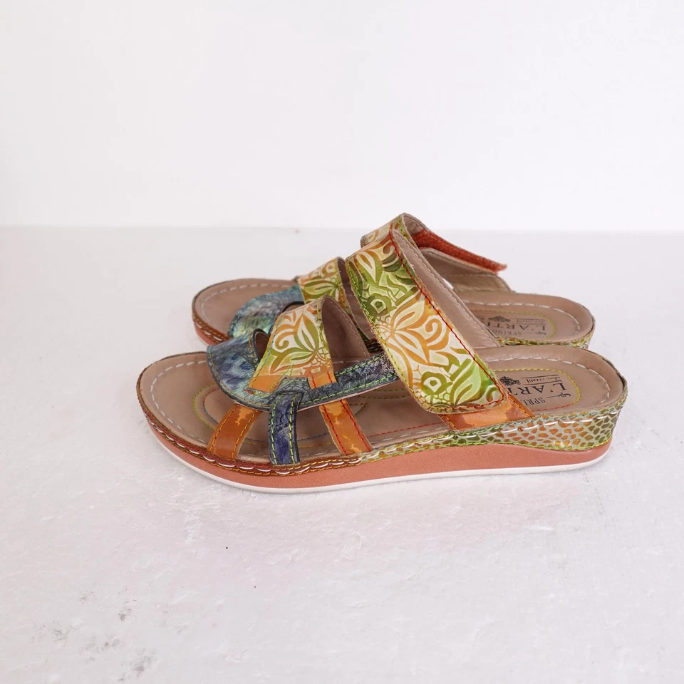 Spring Step L'Artiste Sandals Womens Size 6.5 Caiman Hand Painted 16342-2003 - Image 3 of 4