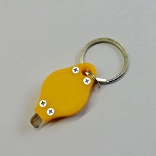 Keychain Flashlight Ultra Mini Rhombus UV Curing Yellow 9V2G