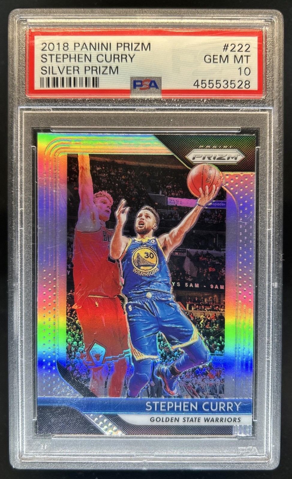 2018-19 Panini Prizm Stephen Curry Prizm Silver #222 Warriors PSA 10 GEM MINT
