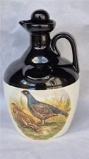 Scotch Whisky Flagon  Decanter  Game birds Montrose pottery (empty) 2