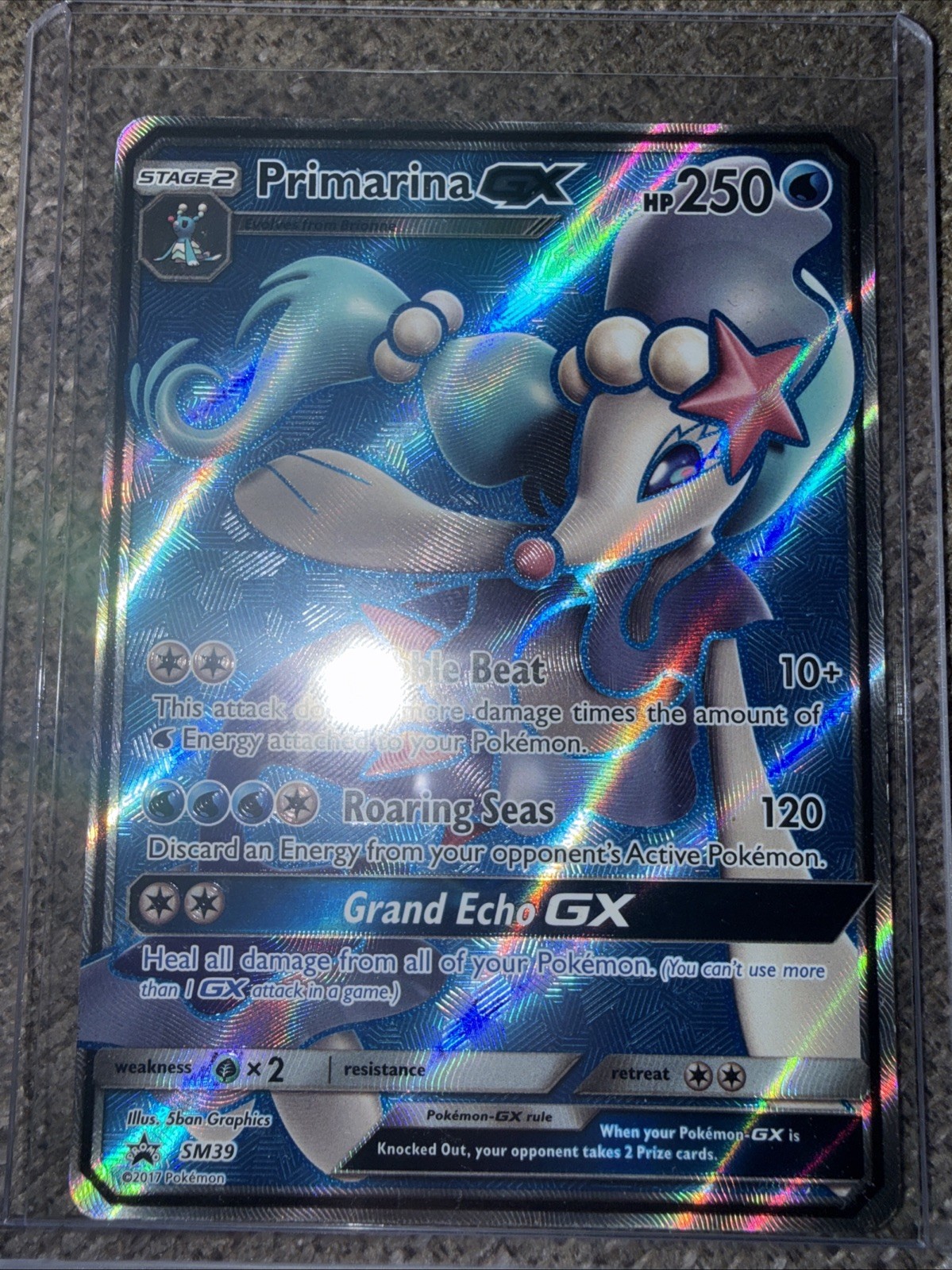 Pokemon Primarina GX SM39 Holo Promo 250HP Stage 2 Sea Lion English TCG