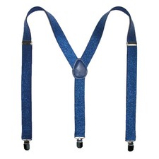 CTM Women's Elastic Glitter Clip-End Suspenders