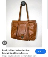 VTG Patricia Nash brown Italian leather boho oversized bag satchel purse Backpac