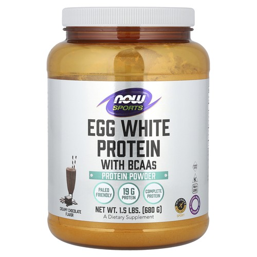 Sports, Egg White Protein With BCAAs, Creamy Chocolate, 1.5 lbs (680 g)