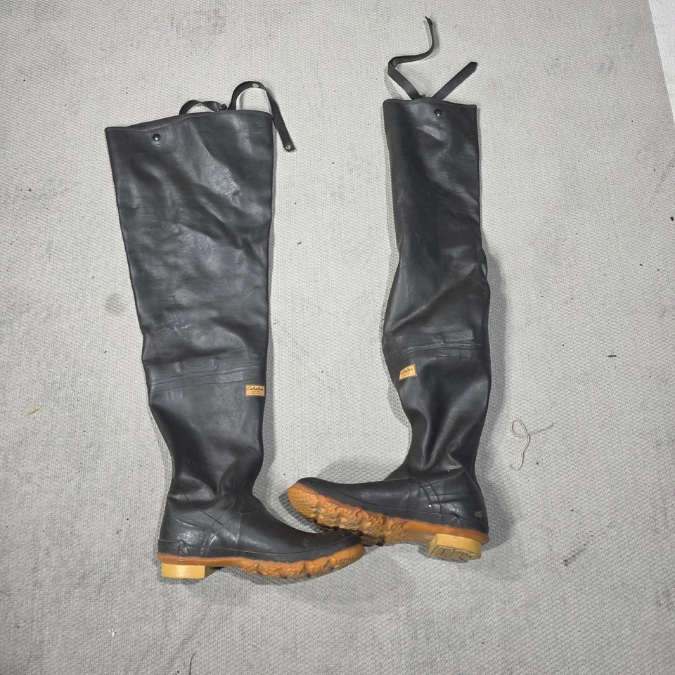 Cabelas Mens Black Waders Hip Boots Fishing Hunting Rubber USA Made - Image 2 of 4