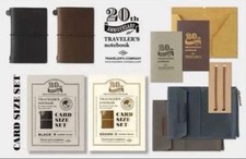 TRAVELER  S Notebook Card Size 20th Anniversary Black  Brown Set of 2 Japan