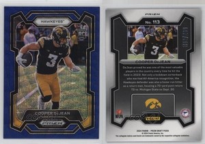 2024 Panini Prizm Draft Picks Blue Wave Prizm /249 Cooper DeJean #113 Rookie RC