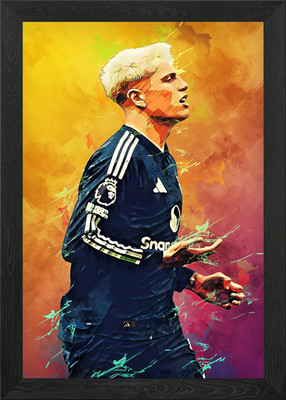 Garnacho Spieler Portrait gerahmtes Wandbild Poster Leinwanddruck Bild