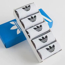 New Adidas Socks 5 Pairs Pack Cotton Mid-Tube Casual Socks Unisex 4.5-9.5UK