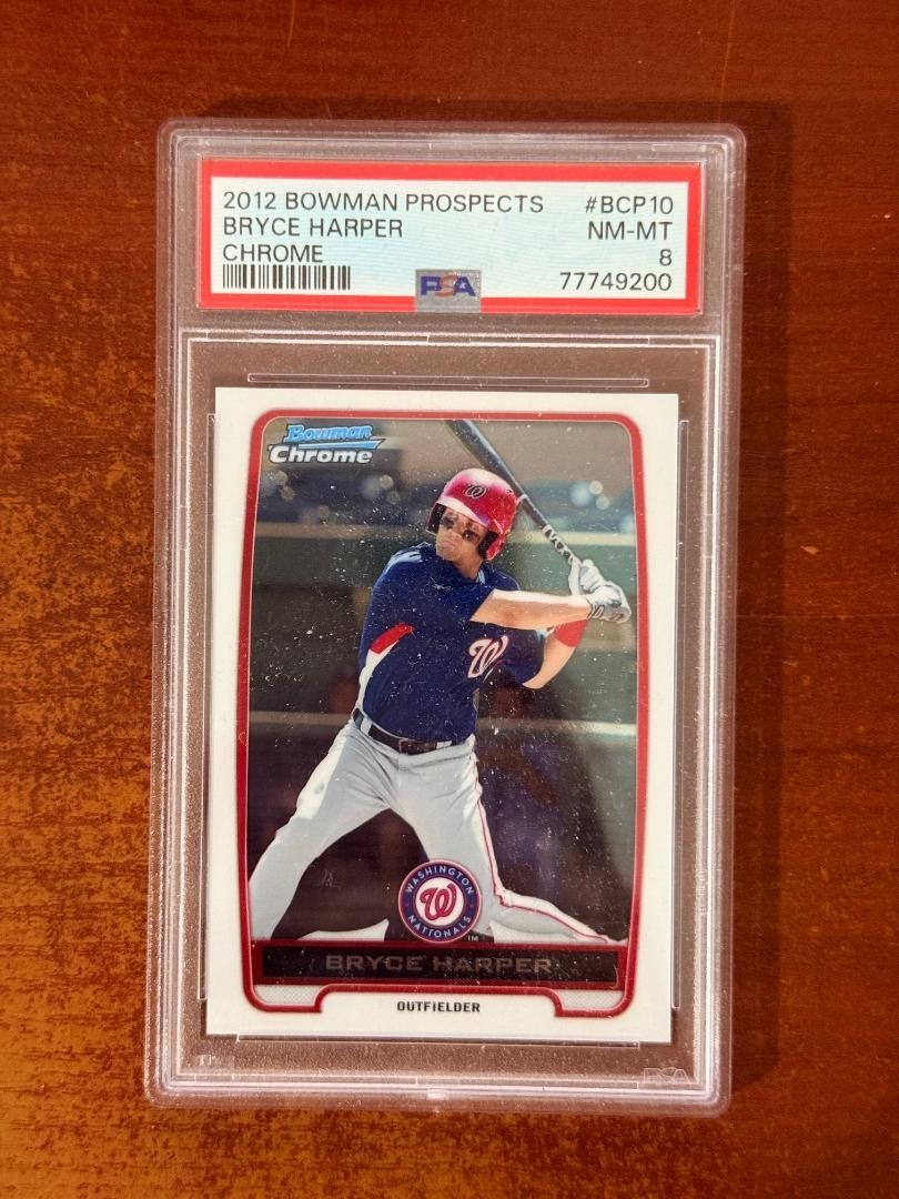 2012 Bowman Chrome Prospects Bryce Harper #BCP10 PSA 8 NM-MT Prospect Card view 1