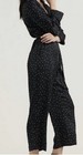 Lucky Brand Women’s Printed Satin Jumpsuit Color Black (White Polka Dots) Size M — photo 4