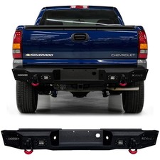 Vijay For 1999-2006 Chevy Silverado 1500 New Black Rear Bumper With Led Light