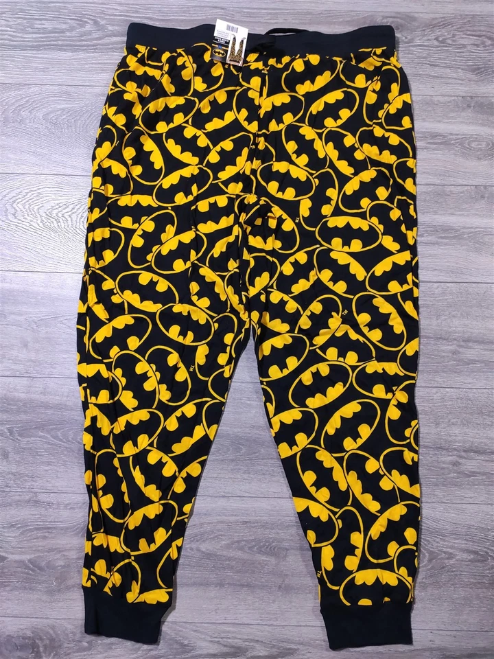 Batman Pajamas Adult 2XL Black DC Comics Lounge Pant Jogger PJs Superhero Mens - Image 2 of 4