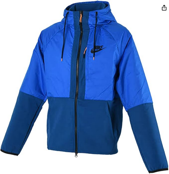 SACAI X NIKE NUOVO Nike Uomo Grande Pile e Antivento Giacca Full Zip Blu (WC)