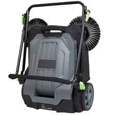 Manual Floor Sweeper 5-Gallon Container Adjustable Handle Non-Electric