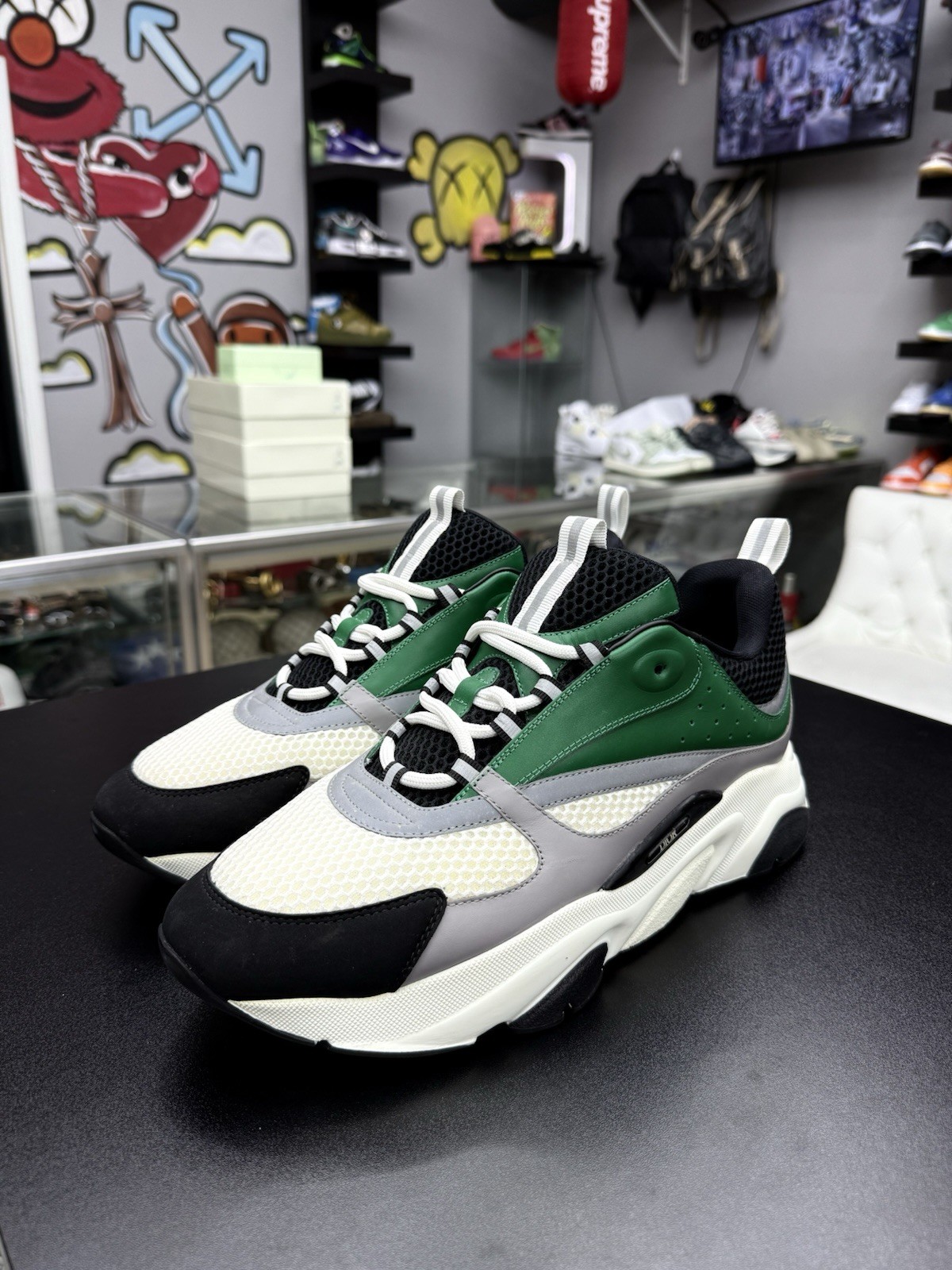100percent AUTHENTIC Dior B22 Green Silver White Sneaker Size 47 / 14 US 🔥🧼 image 4