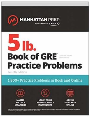 5 lb. Book of GRE Practice - Paperback, by Manhattan Prep - Acceptable w