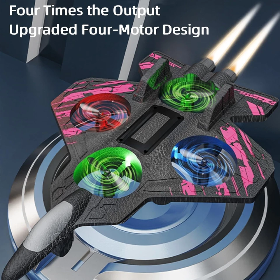 Skyriders Rc Jet, Rc Stunt Fighter Jet Toy for Kids with 360° Flips & LED Lights - Image 3 of 4