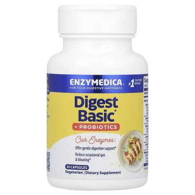 Enzymedica Digest Basic  Probiotics  30 Capsules Nut Free, Casein-Free,